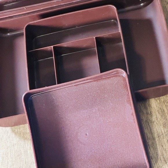 Vintage Tupperware Tuppercraft Brown Personal Valet Travel Case Organizer #1624 - Picture 8 of 8